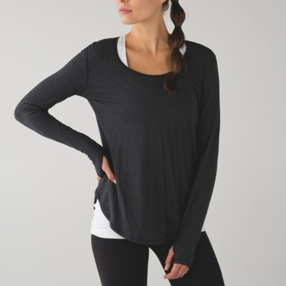 Lululemon Yogini 5 Year Long Sleeve Tee, Blue/Gray, Size 12 - Picture 1 of 8